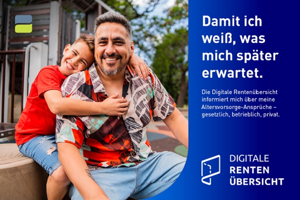 Bild von einem Mann und einem Kind und dem Schriftzug "Damit ich weiß, was mich später erwartet." Bild von einem Mann und einem Kind und dem Schriftzug "Damit ich weiß, was mich später erwartet."