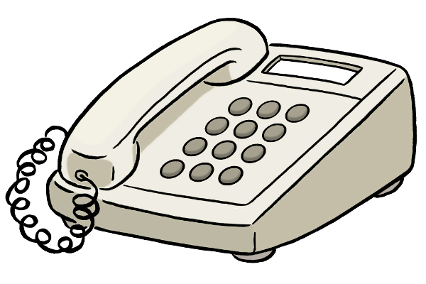 Telefon (Quelle: Lebenshilfe für Menschen mit geistiger Behinderung Bremen e.V., Illustrator Stefan Albers, Atelier Fleetinsel, 2013)