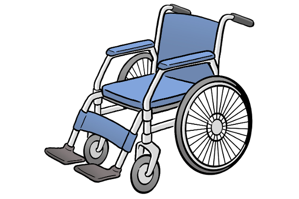 Rollstuhl (Quelle: Lebenshilfe für Menschen mit geistiger Behinderung Bremen e.V., Illustrator Stefan Albers, Atelier Fleetinsel, 2013)