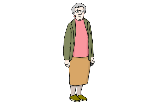 Frau, älter (Quelle: Lebenshilfe für Menschen mit geistiger Behinderung Bremen e.V., Illustrator Stefan Albers, Atelier Fleetinsel, 2013) Frau, älter (Quelle: Lebenshilfe für Menschen mit geistiger Behinderung Bremen e.V., Illustrator Stefan Albers, Atelier Fleetinsel, 2013)