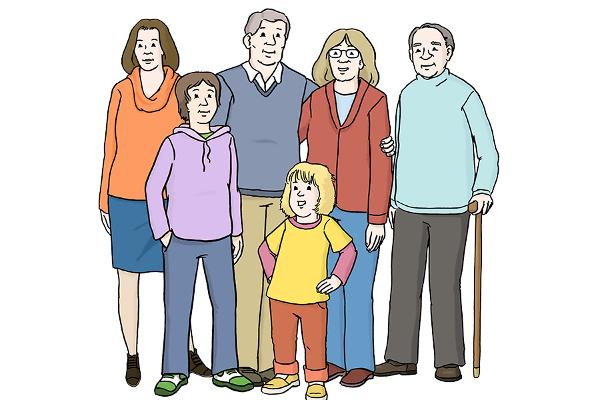 Menschen, verschieden alt (Quelle: Lebenshilfe für Menschen mit geistiger Behinderung Bremen e.V., Illustrator Stefan Albers, Atelier Fleetinsel, 2013) Menschen, verschieden alt (Quelle: Lebenshilfe für Menschen mit geistiger Behinderung Bremen e.V., Illustrator Stefan Albers, Atelier Fleetinsel, 2013)