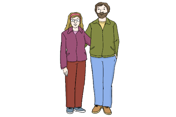 Paar (Quelle: Lebenshilfe für Menschen mit geistiger Behinderung Bremen e.V., Illustrator Stefan Albers, Atelier Fleetinsel, 2013) Paar (Quelle: Lebenshilfe für Menschen mit geistiger Behinderung Bremen e.V., Illustrator Stefan Albers, Atelier Fleetinsel, 2013)