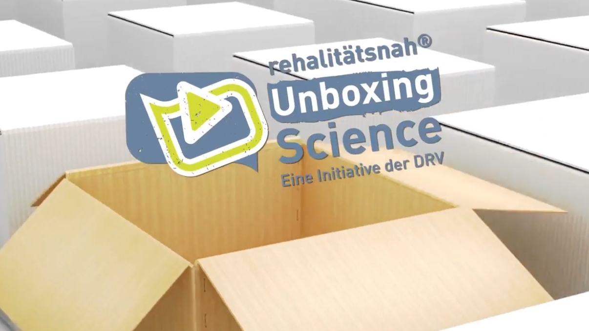Logo: rehalitätsnah - Unboxing Science - Eine Initiative der DRV Logo: rehalitätsnah - Unboxing Science - Eine Initiative der DRV