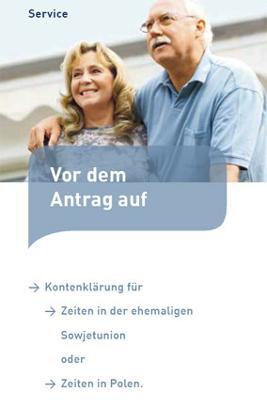 Broschüren | Vor dem Antrag auf Kontenklärung | Deutsche Rentenversicherung Westfalen