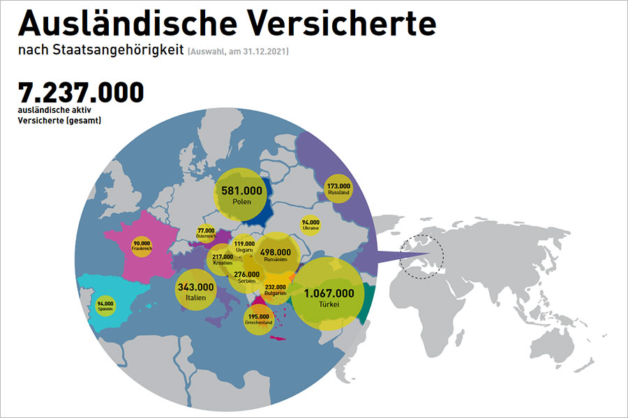 Ausländische Versicherte aus dem Rentenatlas 2023 Ausländische Versicherte aus dem Rentenatlas 2023