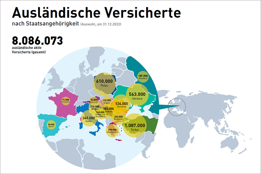 Ausländische Versicherte aus dem Rentenatlas 2024 Ausländische Versicherte aus dem Rentenatlas 2024