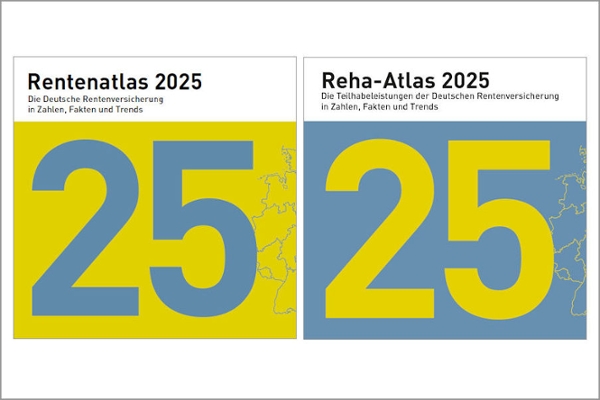 Titelbilder des Rentenatlas 2025 und des Reha-Atlas 2024 Titelbilder des Rentenatlas 2025 und des Reha-Atlas 2024