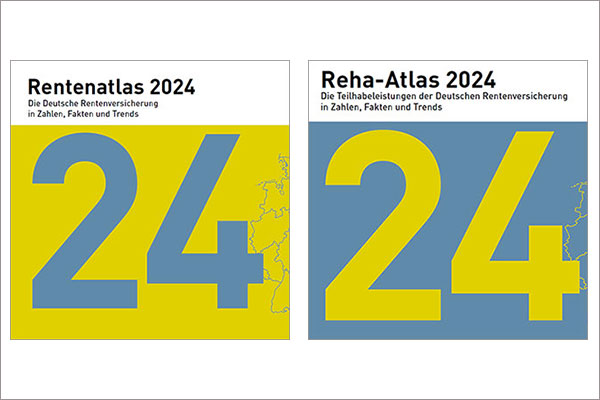 Titelbilder des Rentenatlas 2023 und des Reha-Atlas 2023 Titelbilder des Rentenatlas 2023 und des Reha-Atlas 2023