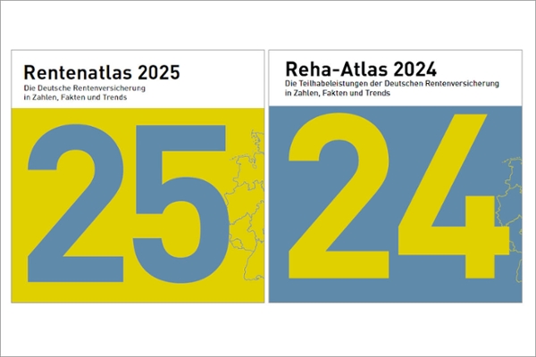 Titelbilder des Rentenatlas 2025 und des Reha-Atlas 2024 Titelbilder des Rentenatlas 2025 und des Reha-Atlas 2024