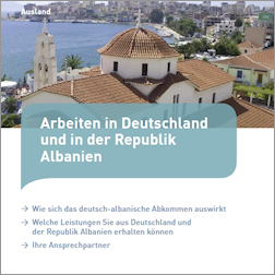 Titelbild der Broschüre "Arbeiten in Deutschland und der Republik Albanien"