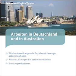 Titelbild der Broschüre "Arbeiten in Deutschland und in Australien"