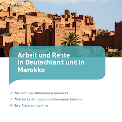 Titelbild der Broschüre "Arbeiten und Rente in Deutschland und in Marokko"