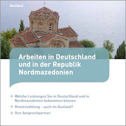 Titelbild der Broschüre "Arbeiten in Deutschland und in der Republik Nordmazedonien"