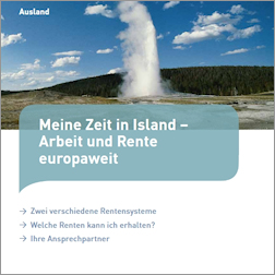 Titelbild der Broschüre "Meine Zeit in Island – Arbeit und Rente europaweit"