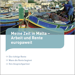 Titelbild der Broschüre "Meine Zeit in Malta – Arbeit und Rente europaweit"