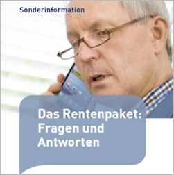 Titelbild der Broschüre: Das Rentenpaket: Fragen und Antworten