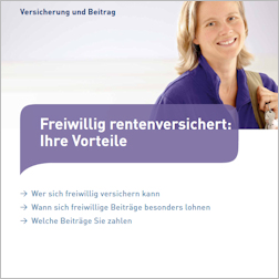 Titelbild der Broschüre "Freiwillig rentenversichert: Ihre Vorteile"
