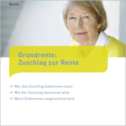 Titelbild der Broschüre "Grundrente: Zuschlag zur Rente" Titelbild der Broschüre "Grundrente: Zuschlag zur Rente"