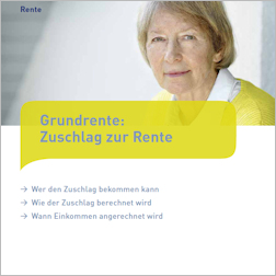 Titelbild der Broschüre "Grundrente: Zuschlag zur Rente"