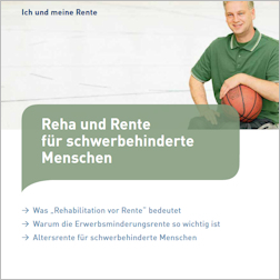 Titelblatt der Broschüre "Reha und Rente für schwerbehinderte Menschen"