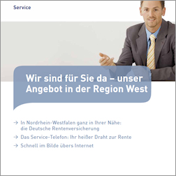 Titelbild der Broschüre "Wir sind für Sie da – unser Angebot im Westen"