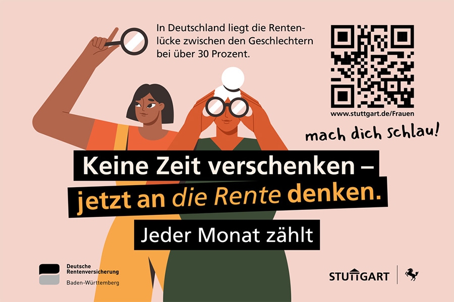 Kampagnenmotiv des Beirats für Chancengleichheit der Stadt Stuttgart für Frauen und Altersvorsorge
