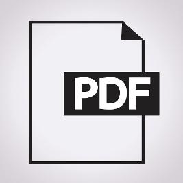 Die Buchstaben PDF mit dem Symbol eines Blattes