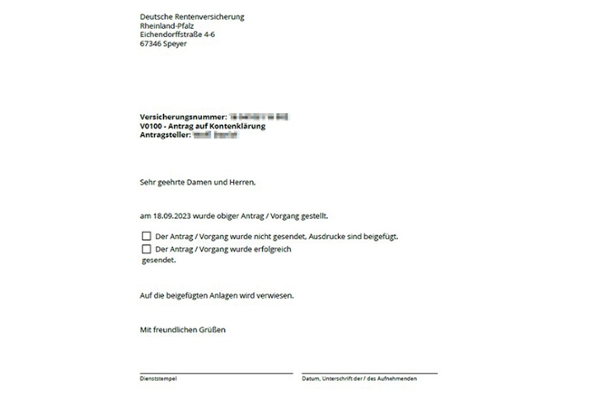 Screenshot: Schreiben zum Postversand Screenshot: Schreiben zum Postversand