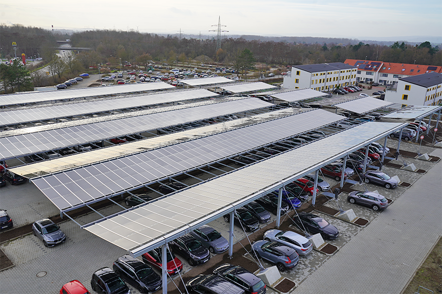 Blick auf die Photovoltaikanlage Blick auf die Photovoltaikanlage