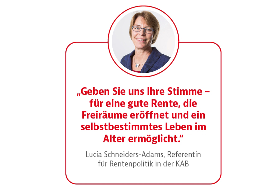 Lucia Schneiders-Adams, Referentin für Rentenpolitik in der KAB