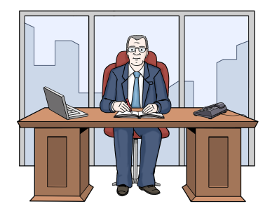 ein Mann sitzt am Schreibtisch (© Lebenshilfe für Menschen mit geistiger Behinderung Bremen e.V., Illustrator Stefan Albers) ein Mann sitzt am Schreibtisch (© Lebenshilfe für Menschen mit geistiger Behinderung Bremen e.V., Illustrator Stefan Albers)