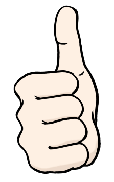 Daumen hoch (© Lebenshilfe für Menschen mit geistiger Behinderung Bremen e.V., Illustrator Stefan Albers) Daumen hoch (© Lebenshilfe für Menschen mit geistiger Behinderung Bremen e.V., Illustrator Stefan Albers)