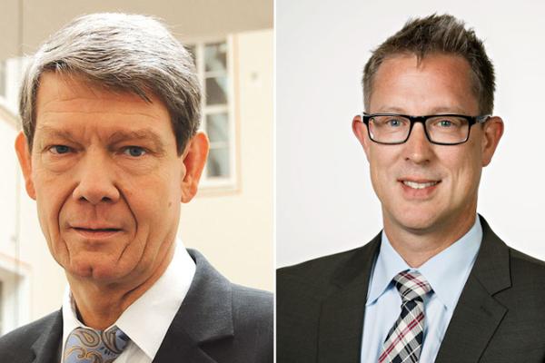 Vorstandsvorsitzender Michael Weberink, Arbeitgebervertreter (rechts im Bild) und Nachfolger von Prof. Dr. Karl Friedrich Jakob (linke im Bild) Vorstandsvorsitzender Michael Weberink, Arbeitgebervertreter (rechts im Bild) und Nachfolger von Prof. Dr. Karl Friedrich Jakob (linke im Bild)