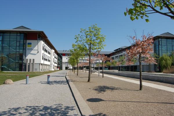 Außenansicht des Verwaltungsgebäudes an der Platanenstraße in Neubrandenburg