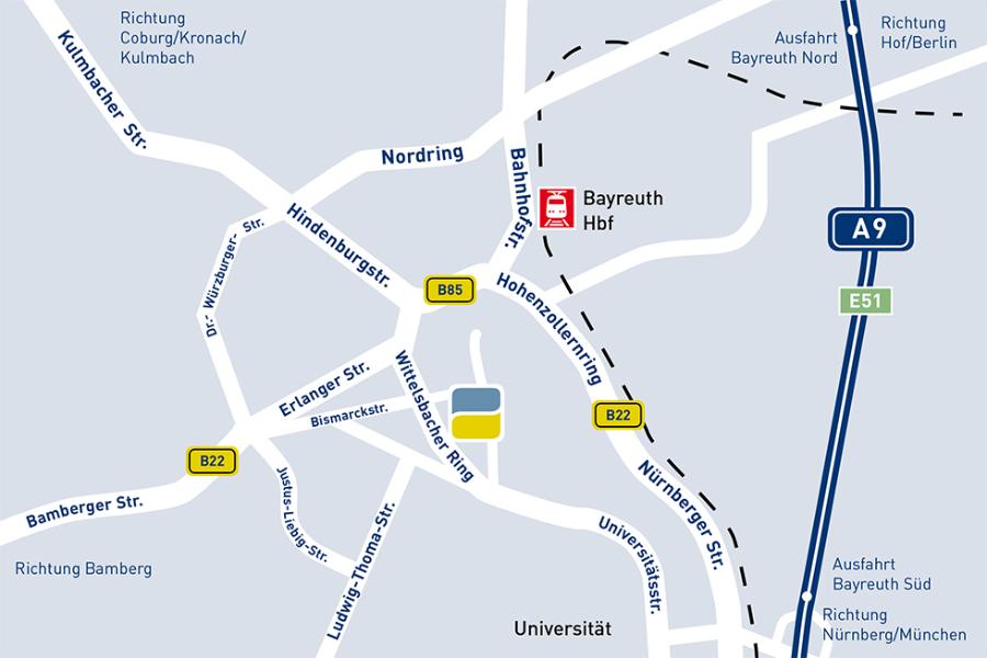 Anfahrtsskizze zur DRV Nordbayern in Bayreuth Anfahrtsskizze zur DRV Nordbayern in Bayreuth