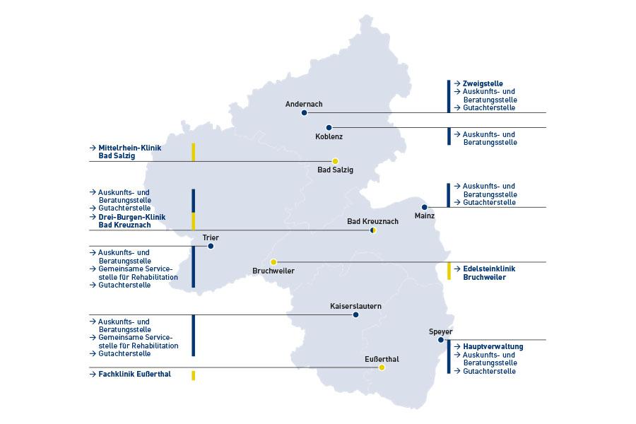 Landkarte mit unseren Standorten Landkarte mit unseren Standorten