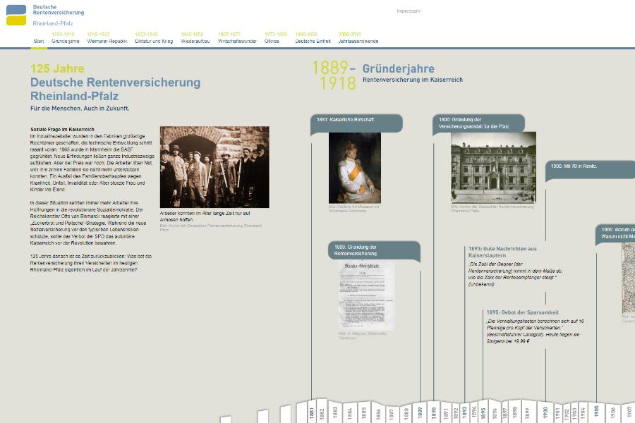 Screenshot Zeitstrahl 125 Jahre Deutsche Rentenversicherung Rheinland-Pfalz Screenshot Zeitstrahl 125 Jahre Deutsche Rentenversicherung Rheinland-Pfalz