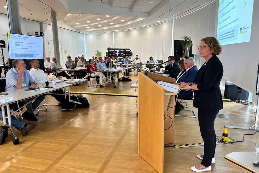 Beate Petry spricht vor der Vertreterversammlung Beate Petry spricht vor der Vertreterversammlung