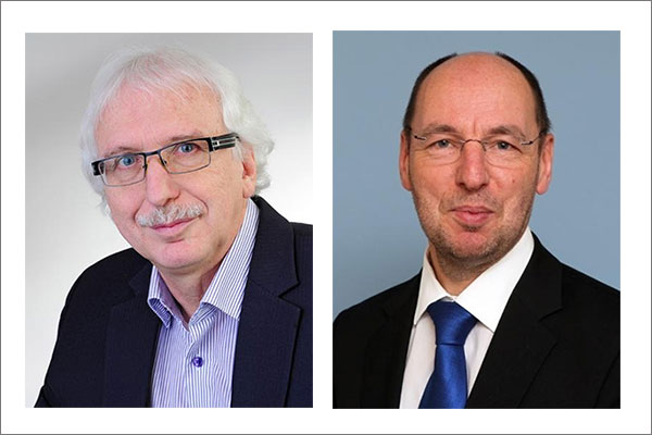 Foto von Dieter Hildebrandt und Heribert Jöris , alternierende Vorsitzende der Bundesvertreterversammlung der Deutschen Rentenversicherung Bund Foto von Dieter Hildebrandt und Heribert Jöris , alternierende Vorsitzende der Bundesvertreterversammlung der Deutschen Rentenversicherung Bund