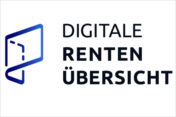 Blaues Logo mit schwarzem Schriftzug Digitale Rentenübersicht