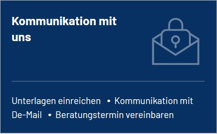 Kachel: Kommunikation mit uns Kachel: Kommunikation mit uns